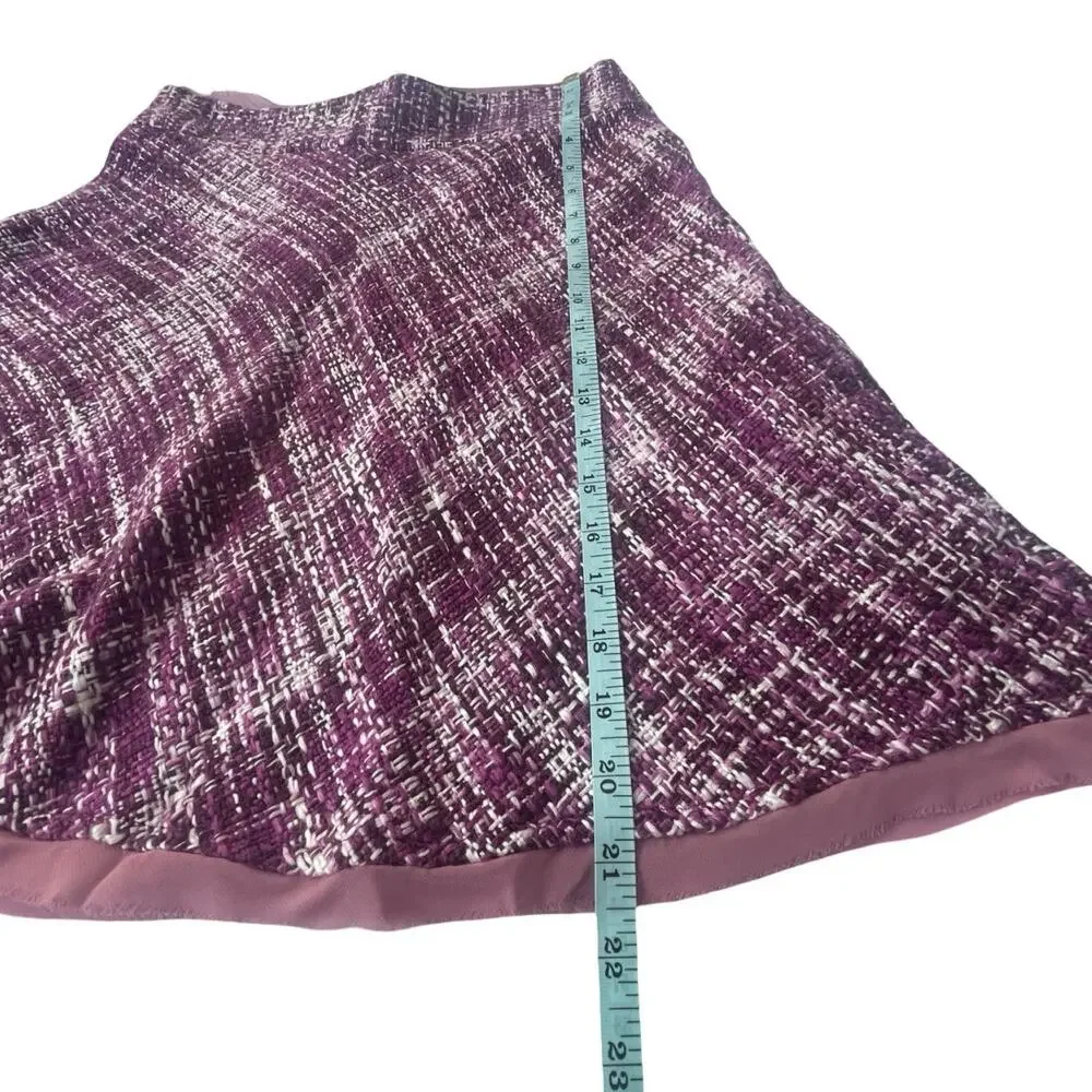 Heart Moon Star Purple Bouclé Tweed Mini Skirt Y2K A Line Fully Lined Size 0